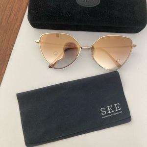 SEE Brand Metallic Sunglasses - Made in Italy - NWOT